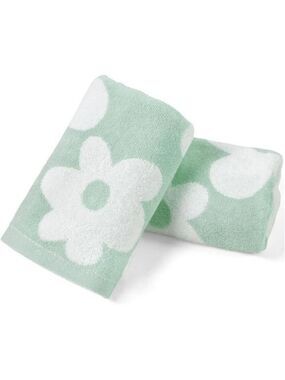 Cotton hand towels set of 2 soft absorbent floral daisy bathroom kitchen decor